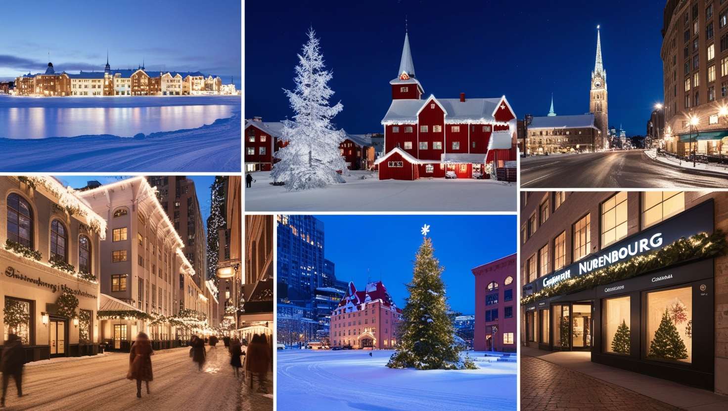 Vienna, Austria. Lapland, Finland. Strasbourg, France. New York City, USA. Rovaniemi, Finland. Nuremberg, Germany. Quebec City, Canada. 8. Zurich, Switzerland. Copenhagen, Denmark. Edinburgh, Scotland.