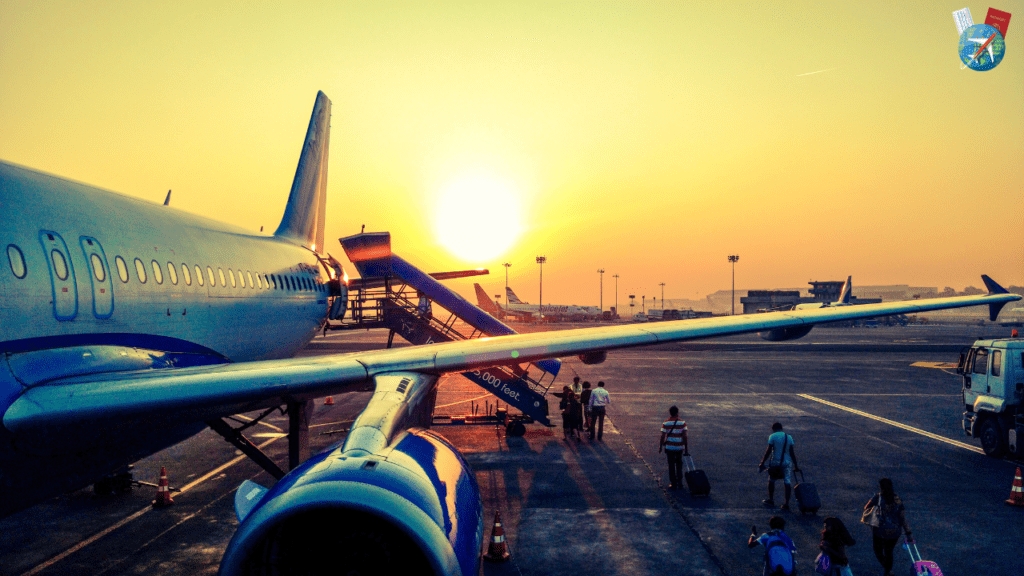 traveler boarding a plane