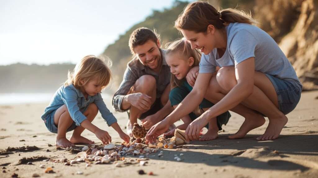 Social media travel trends Family participating in an eco-friendly travel activity inspired by social media travel trends.