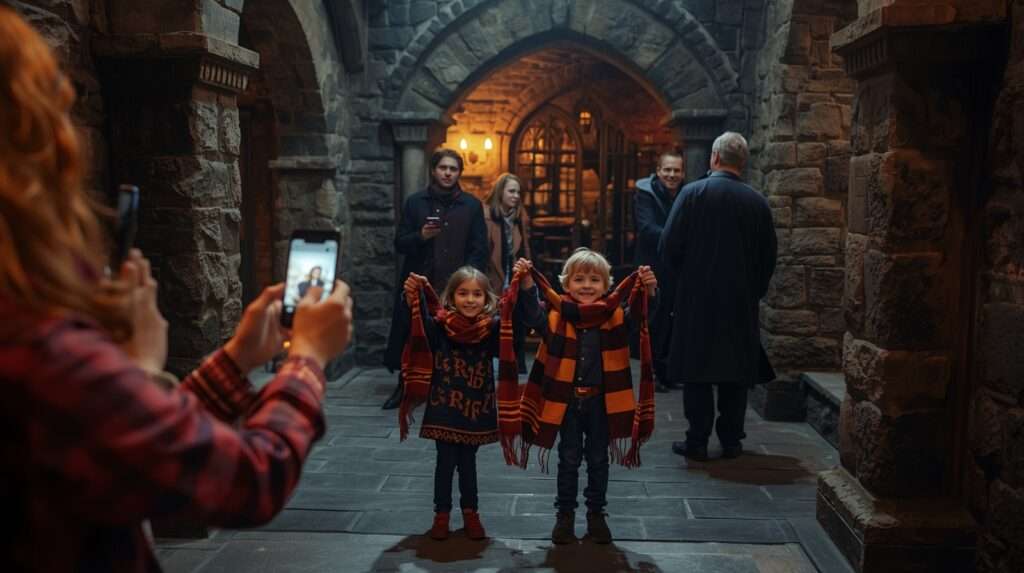 Social media travel trends Family exploring a Harry Potter-inspired filming location