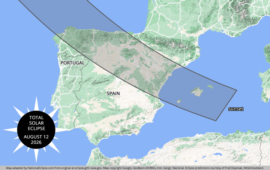 2026 total solar eclipse Spain and Portugal